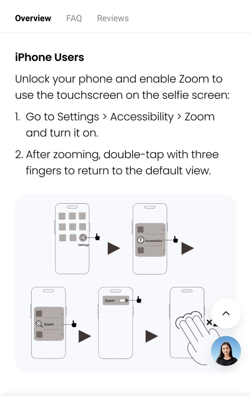 Insta360 Snap Selfie Screen